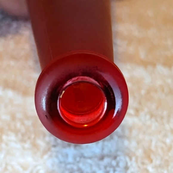 11" Tall, Thin Red Satin Glass Vase. - Picture 3 of 5